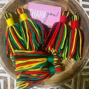 Juneteenth Striped Tassel earrings $10 pr